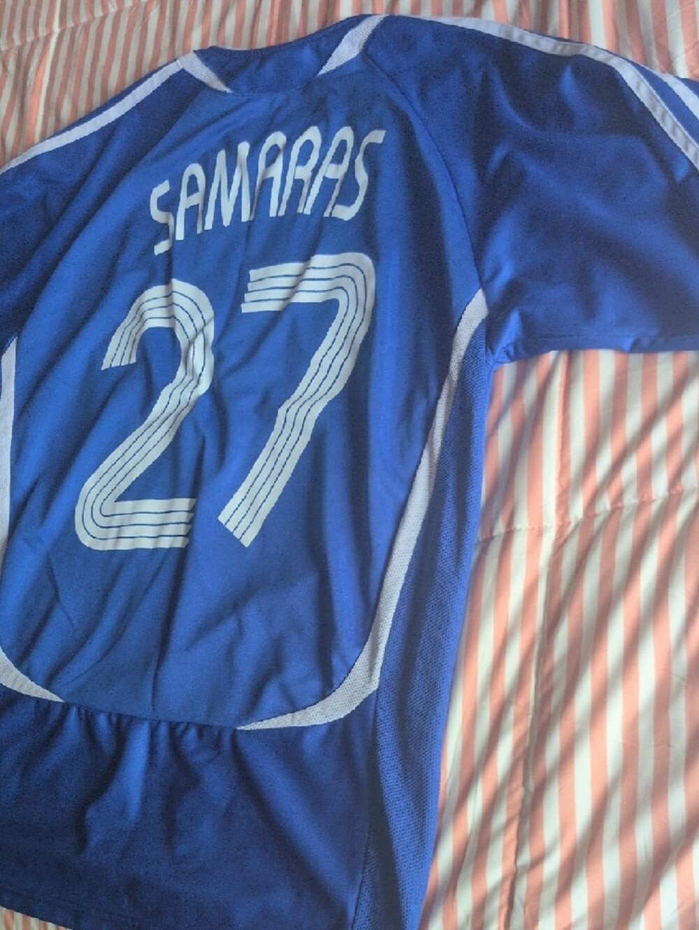 Blue Athletic Jersey with White Graphic #27 Samaras - Picture 5 of 5